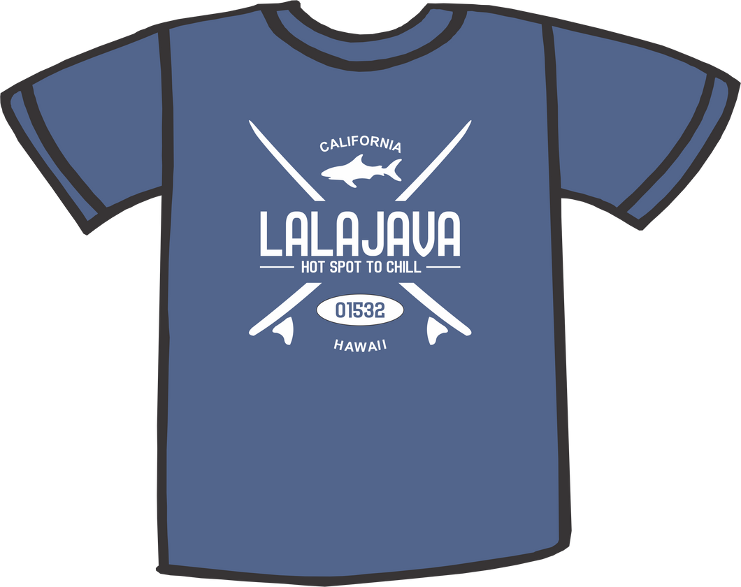 Lalajava T-Shirt Shark Crossed Boards